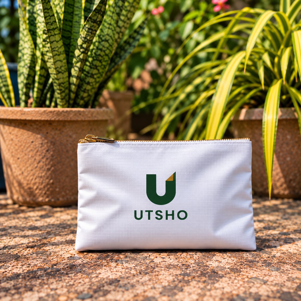 UTSHO Loop P flat pencil pouch with a zip